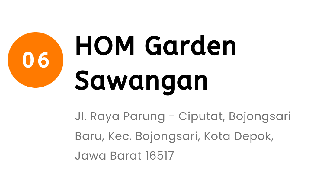 Alamat HOM Garden Sawangan