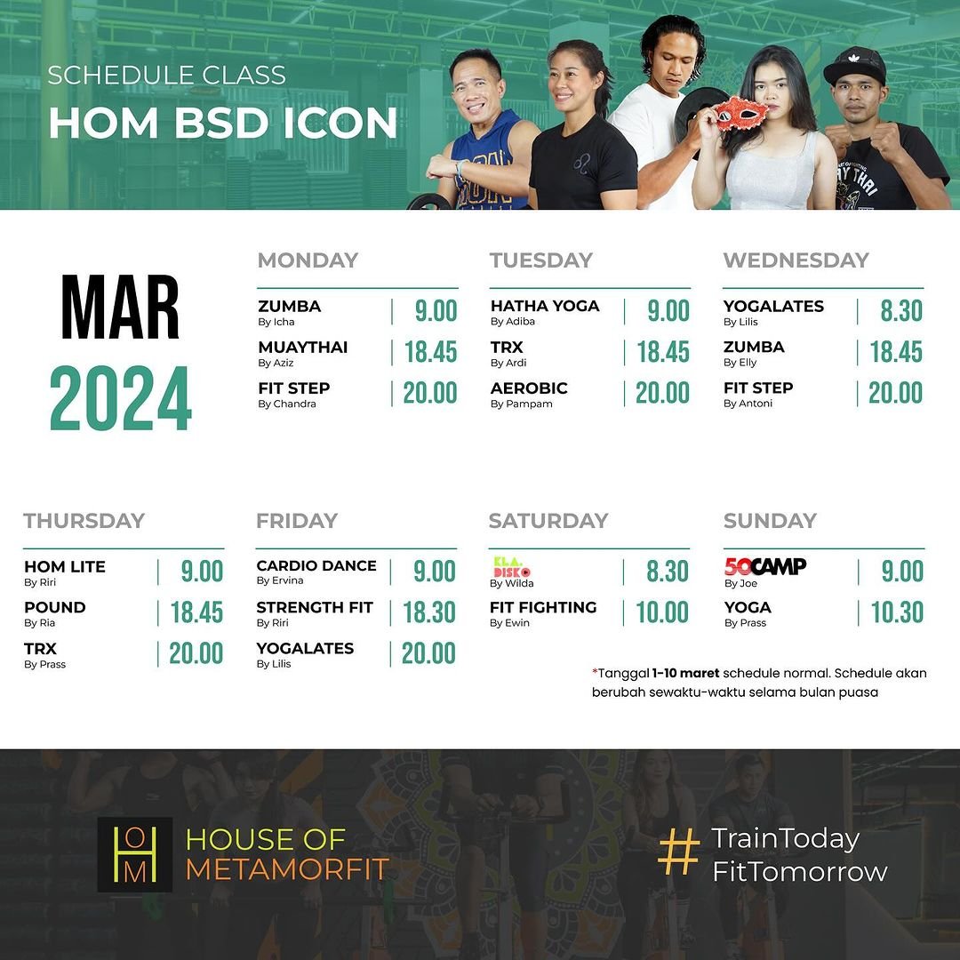 BSD Icon jadwal Maret hom